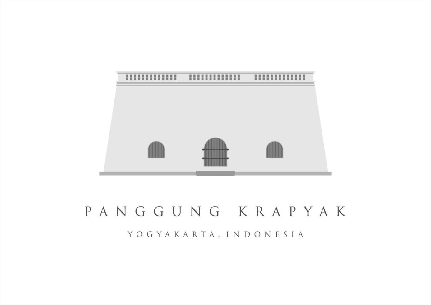 Panggung Krapyak landmark building of Yogyakarta. Heritage tourism of Indonesia. Jogjakarta old building vector illustration