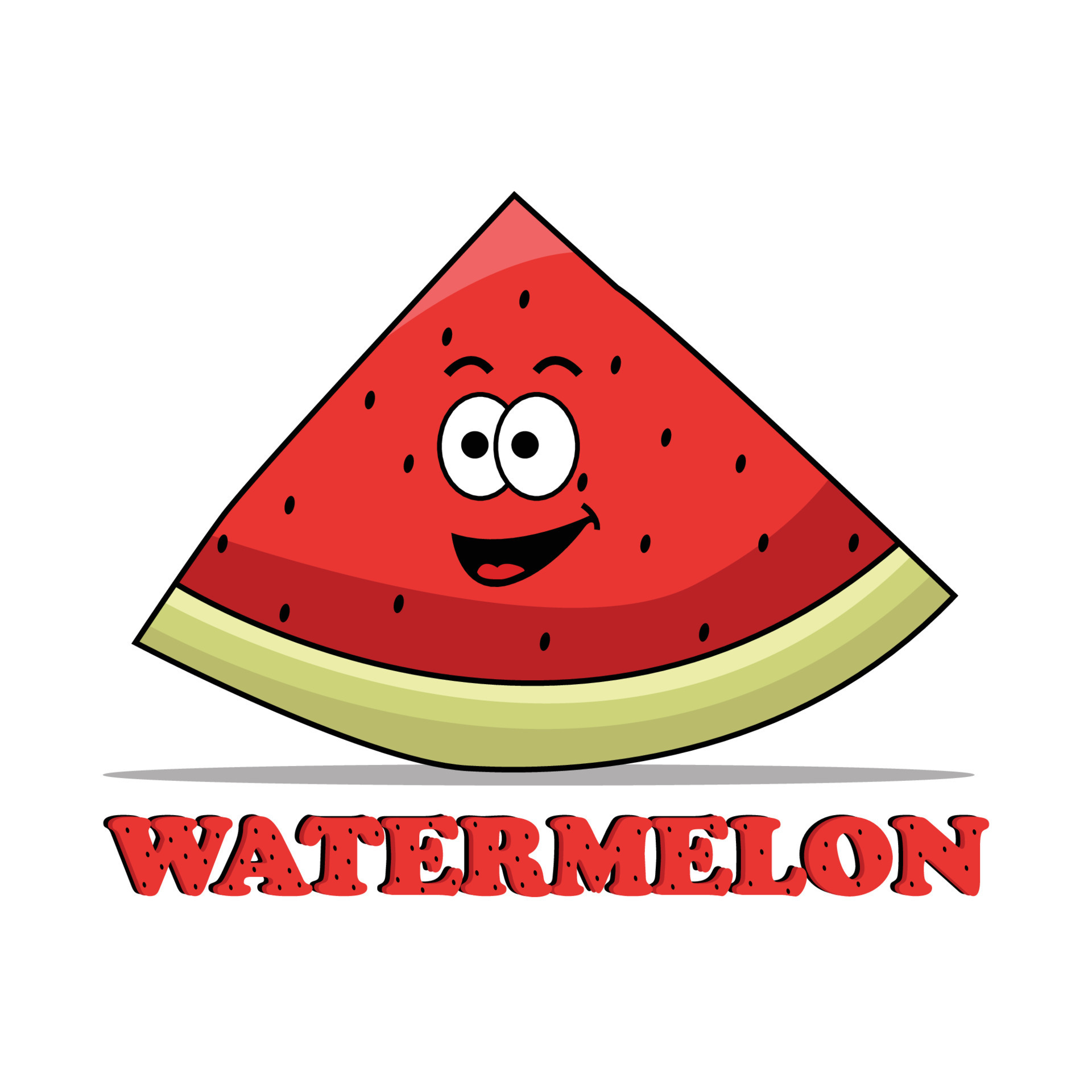 Cute watermelon cartoon character with text watermelon ,vector illustration  15486847 Vector Art at Vecteezy