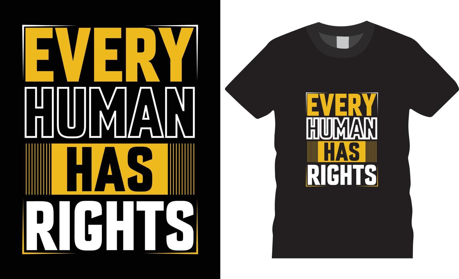 vector de diseño de camisetas creativas del día de los derechos humanos de tipografía.