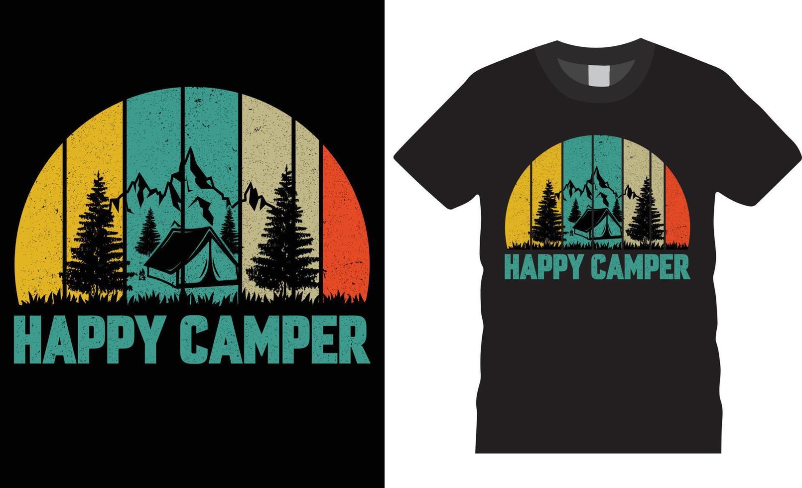 Camping creative t-shirt design vector. happy camper vector