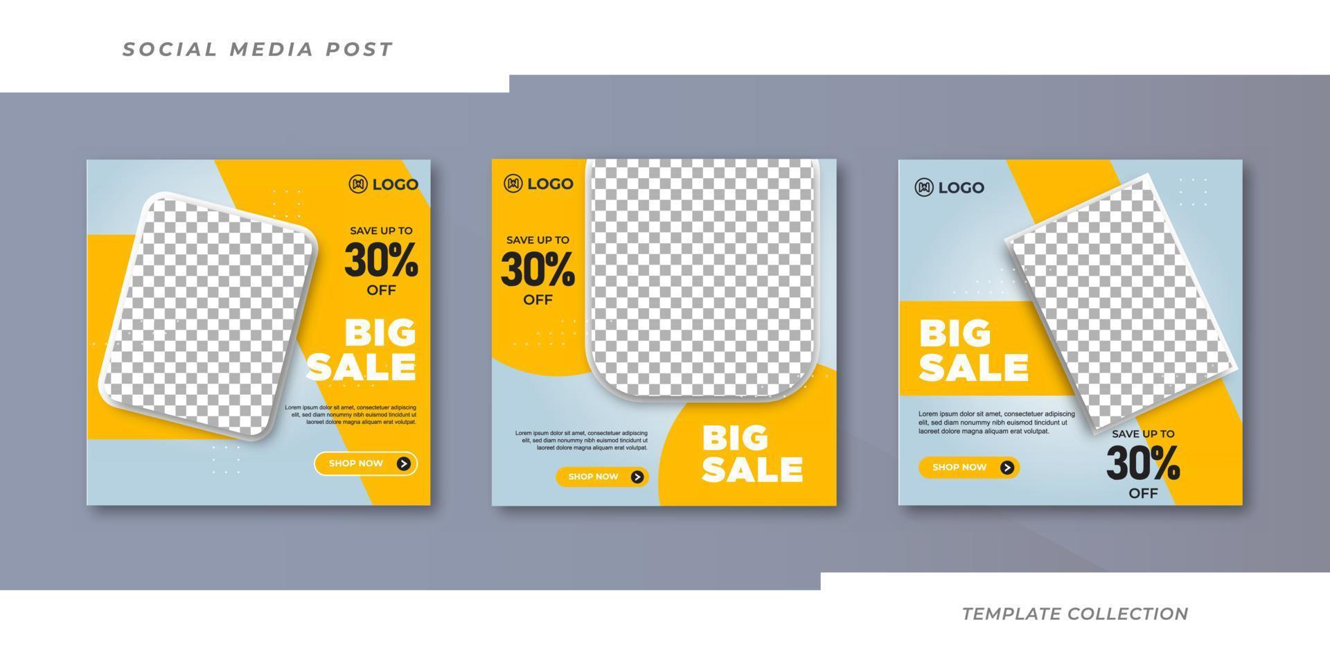 Modern big sale banner background, social media post template big sale Pro Vector