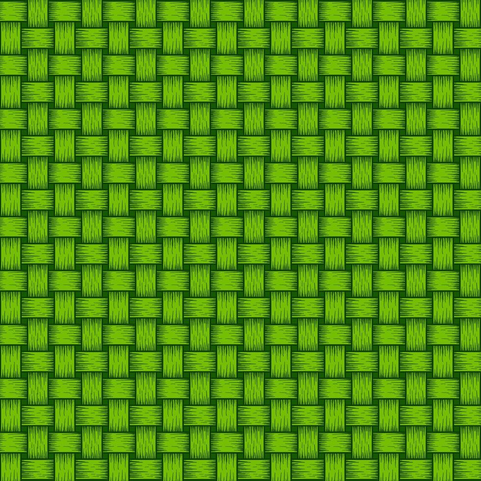 green bamboo woven pattern background vector