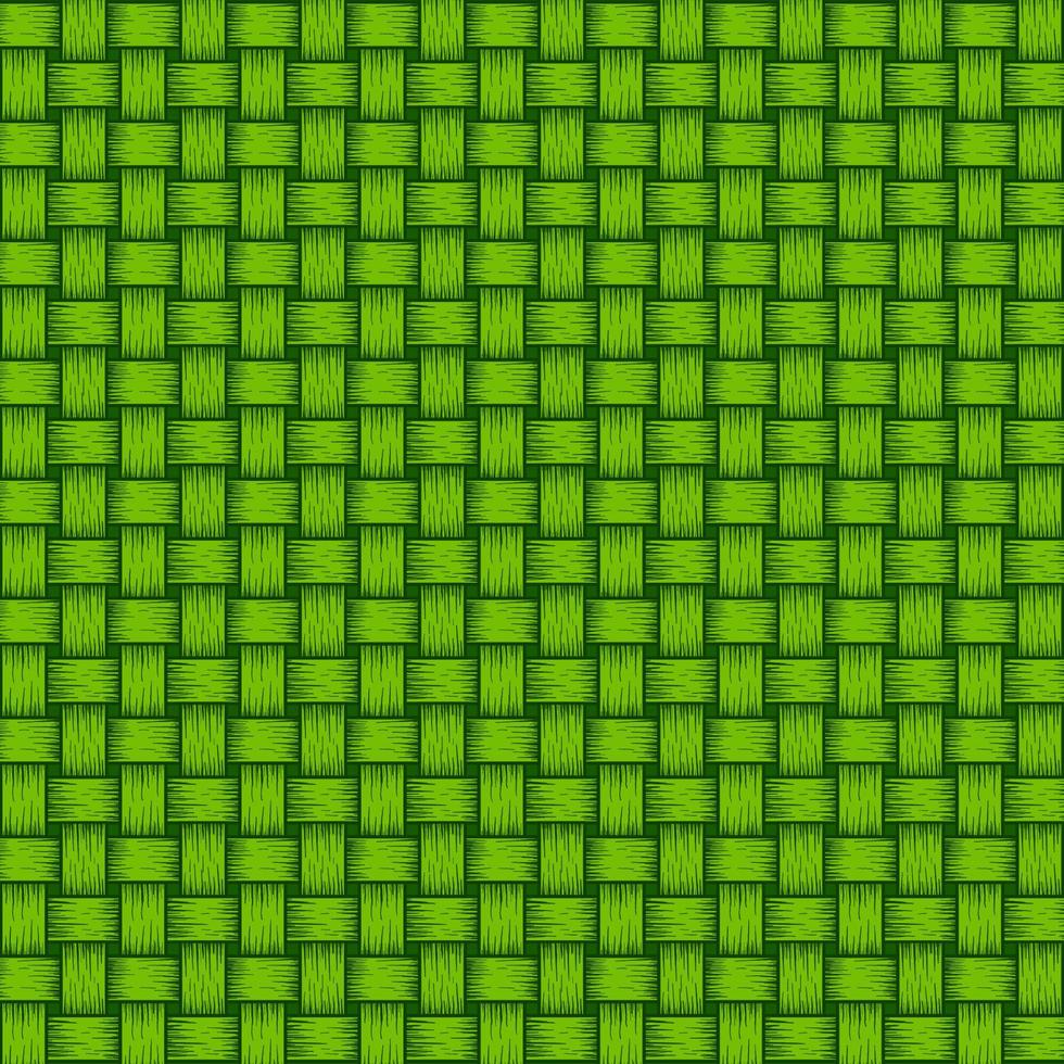 fondo de patrón tejido de bambú verde vector