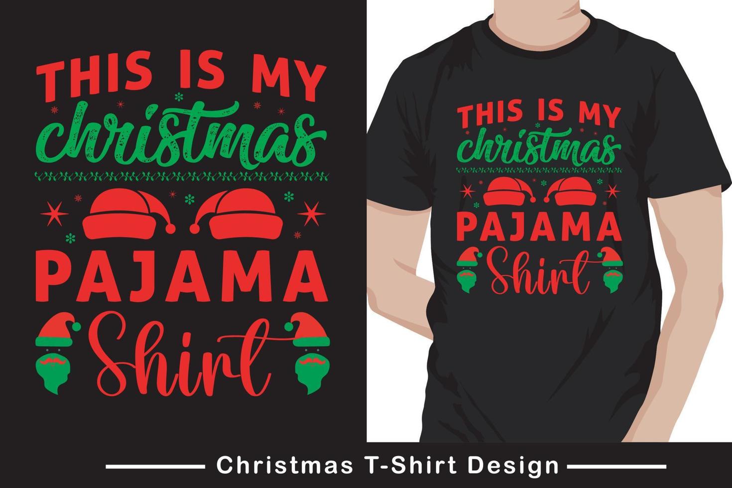 Trendy Christmas Day Typography and Graphic T shirt Design Pro Vector