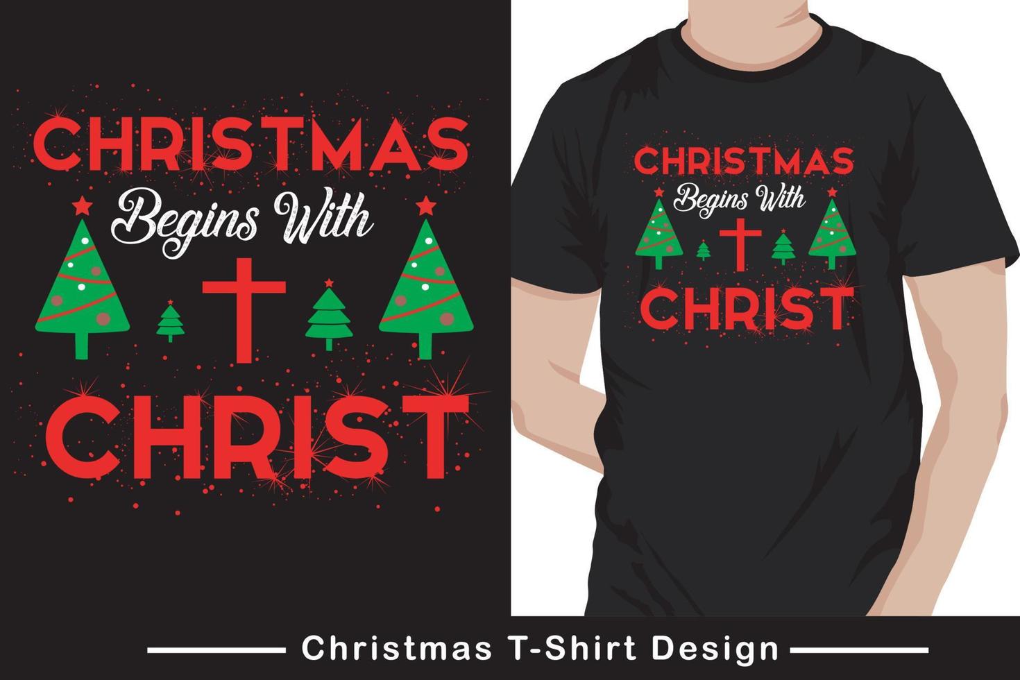 Christmas T-shirt Design Free Vector