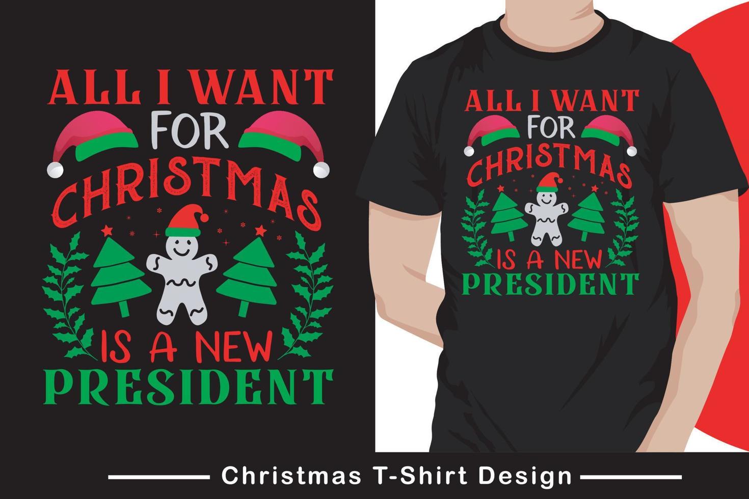 Christmas T-shirt Design Free Vector
