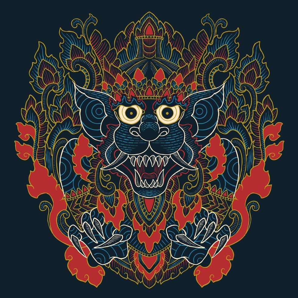 outline monkey mask vector