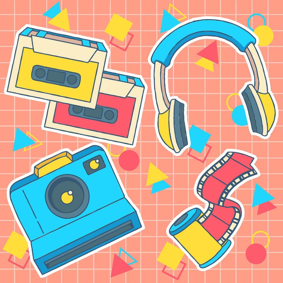 90s nostalgic element vector