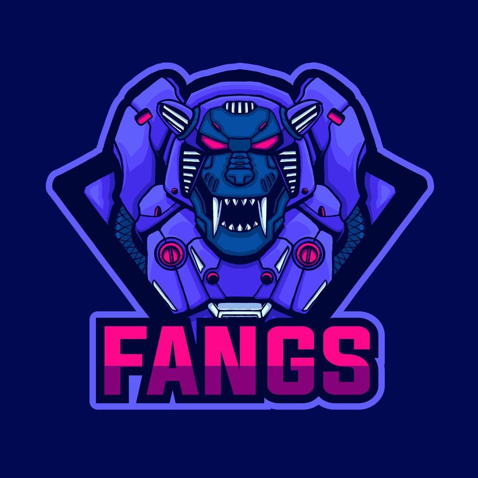 fangs mascot logo gaming vector