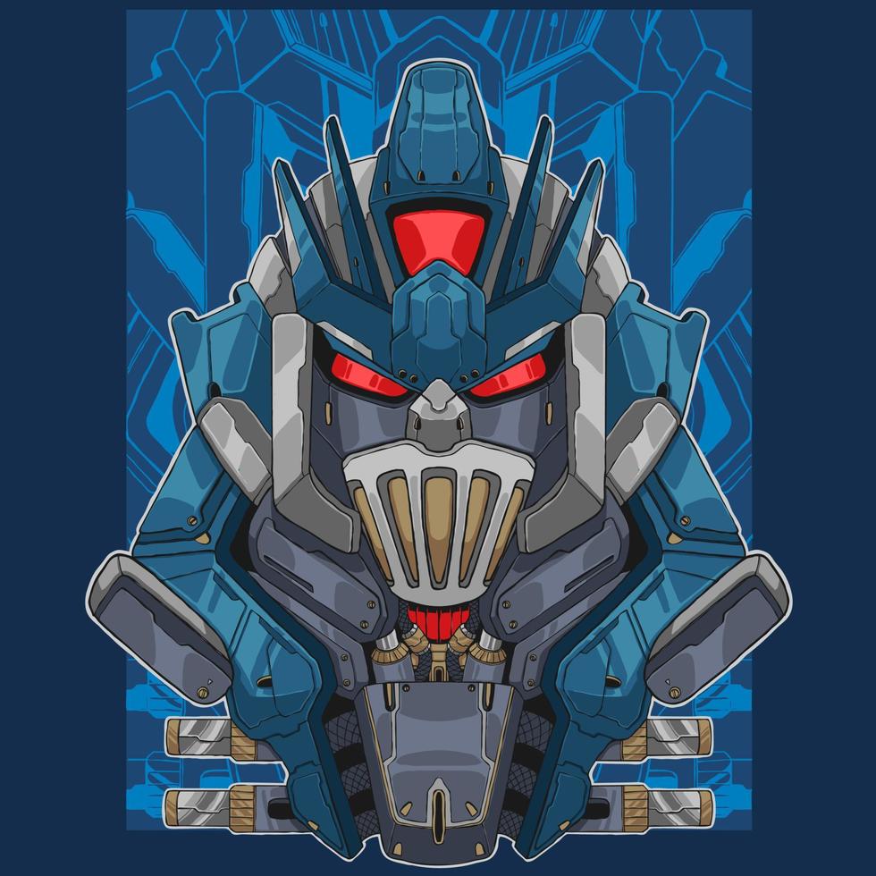 robot army head vector