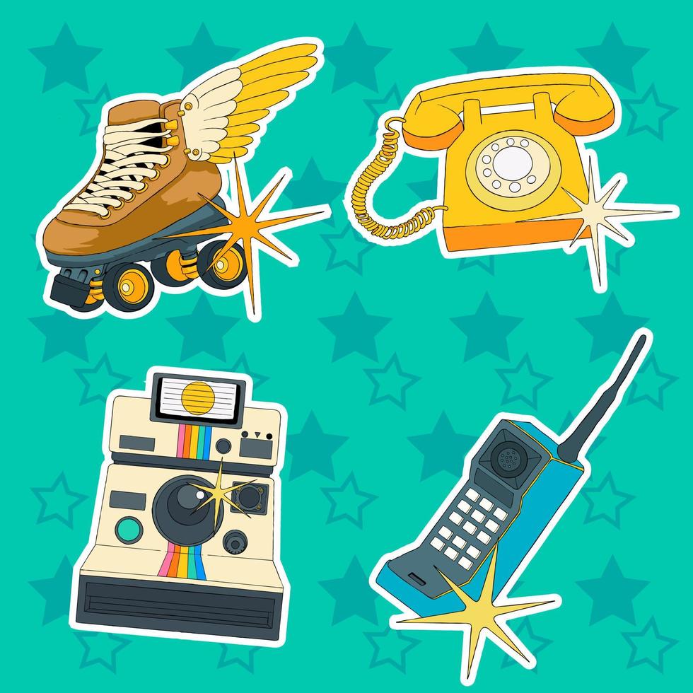 90s icon elements vector