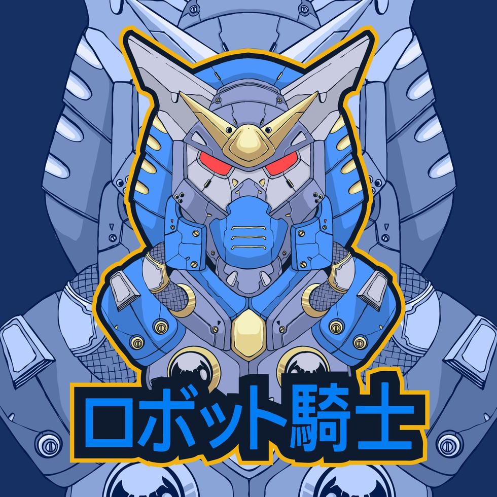 mascota robot azul vector