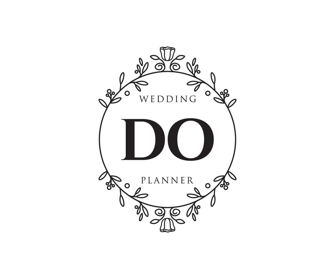 colección de logotipos de monograma de boda con letras iniciales, plantillas florales y minimalistas modernas dibujadas a mano para tarjetas de invitación, guardar la fecha, identidad elegante para restaurante, boutique, café en vector