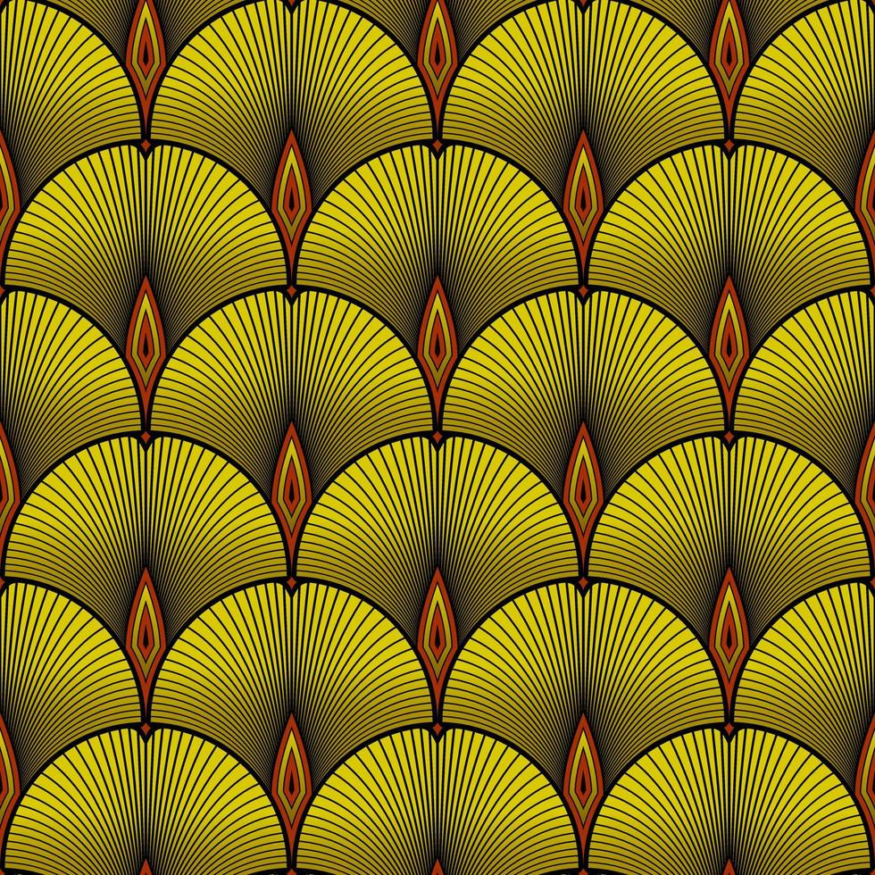 BLACK SEAMLESS VECTOR BACKGROUND WITH YELLOW GINKGO BILOBA LEAVES