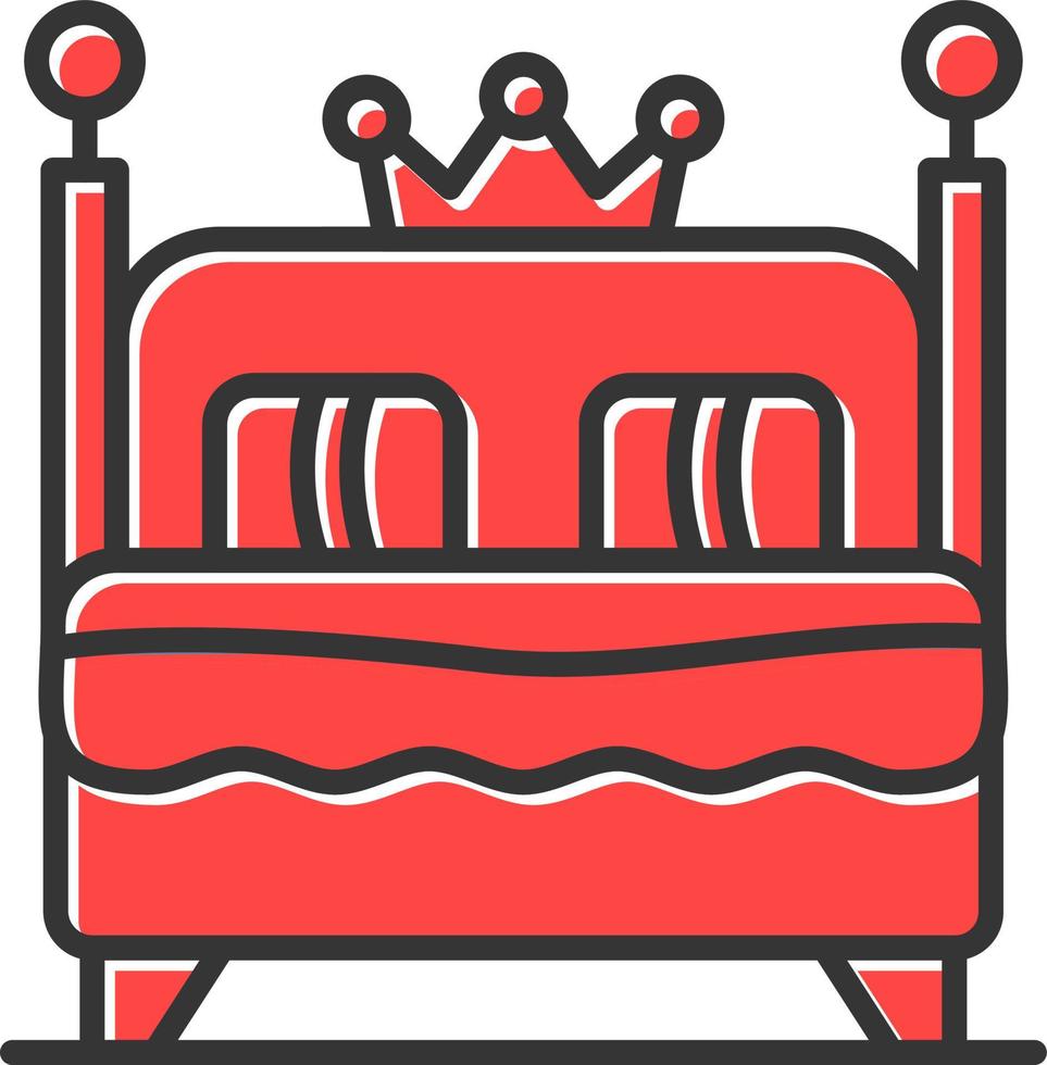Double Bed Creative Icon Design vector