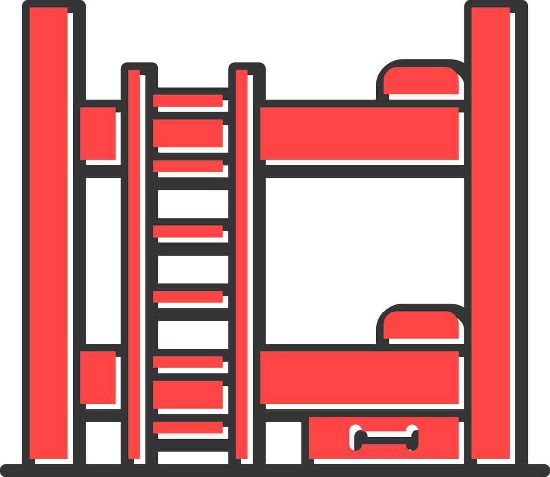 Bunk Bed Creative Icon Design vector