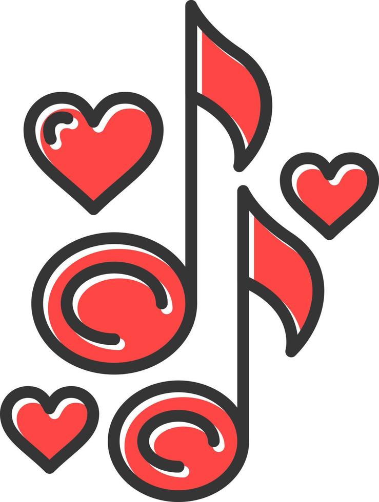 diseño de icono creativo de canción de amor vector