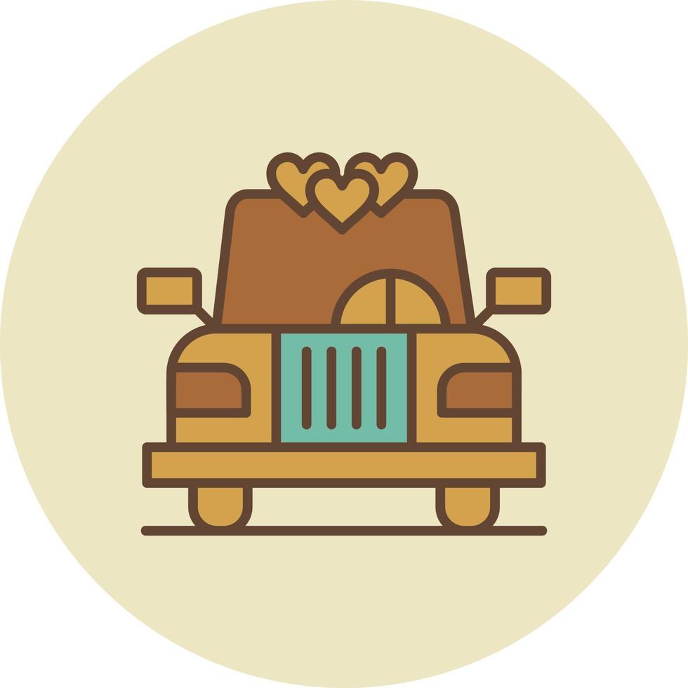 diseño de icono creativo de coche de boda vector