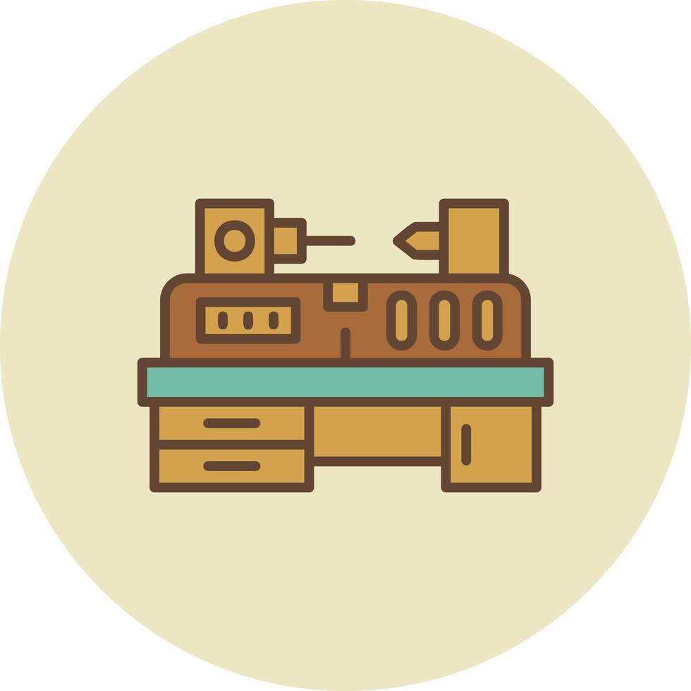 Lathe Machine Creative Icon Design vector