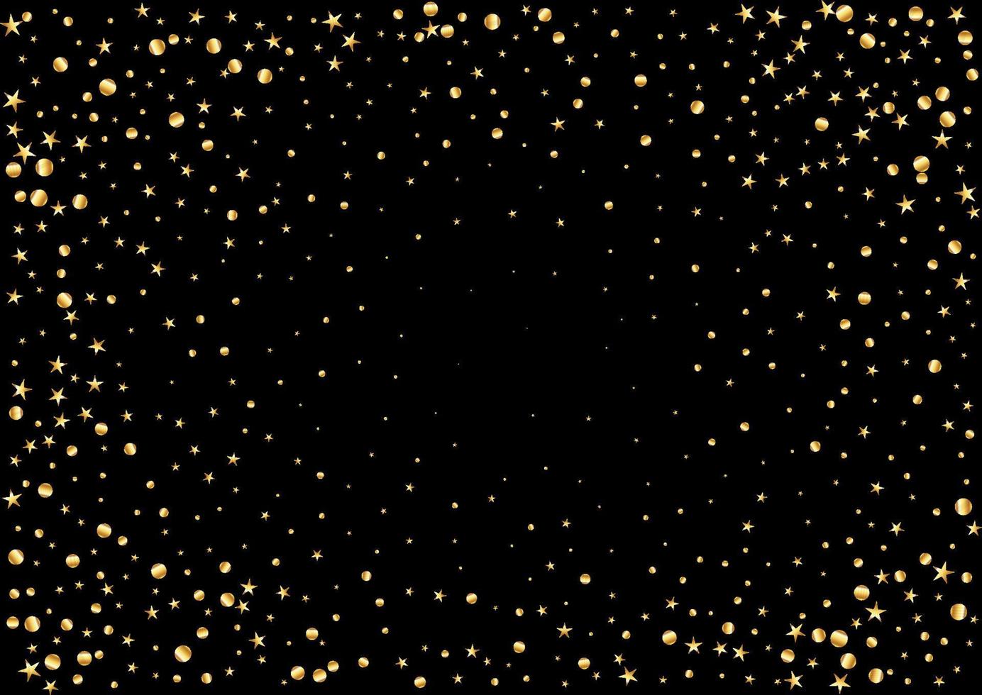 Christmas background with gold confetti border vector