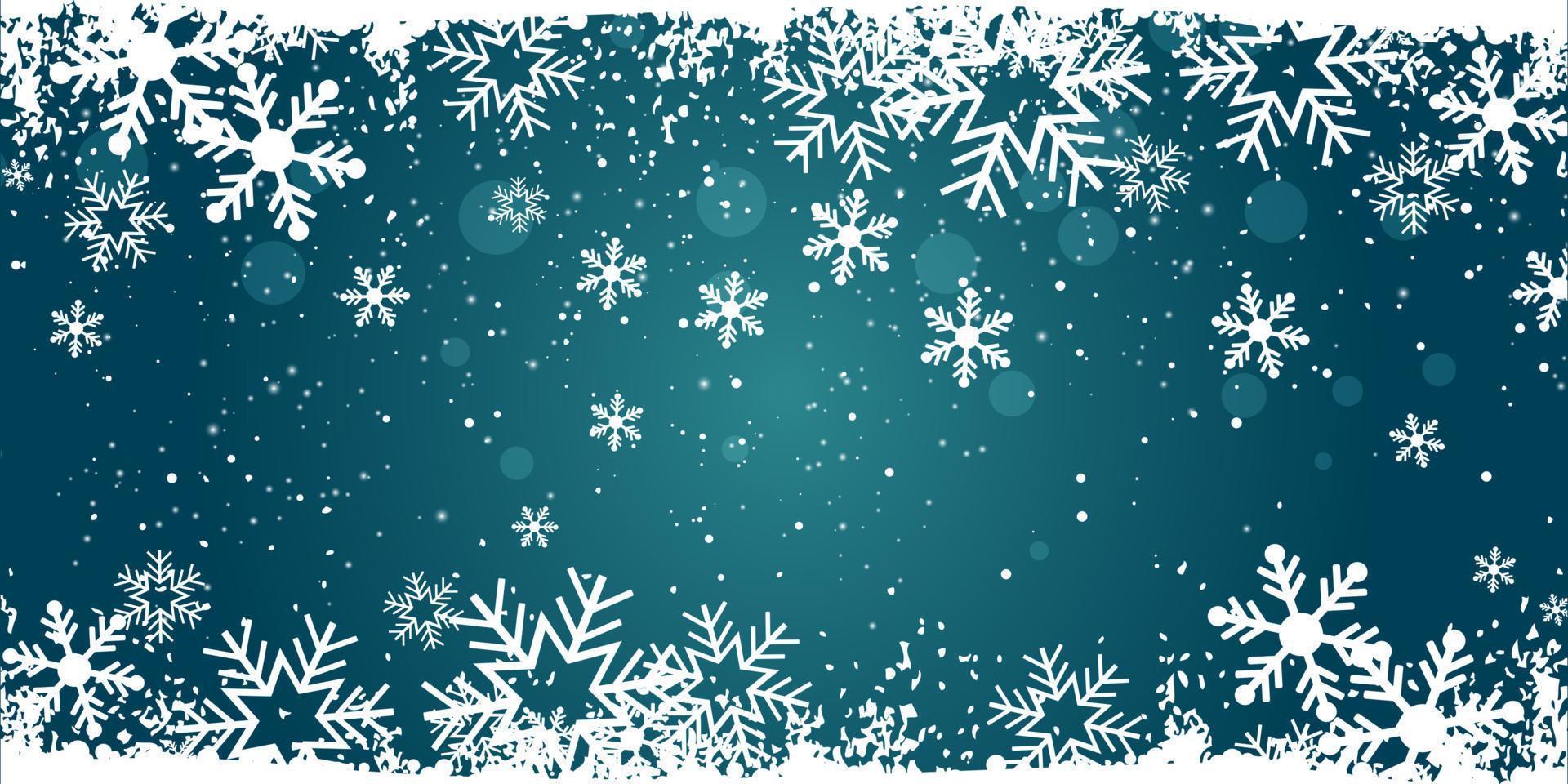 banner de navidad con diseño nevado vector