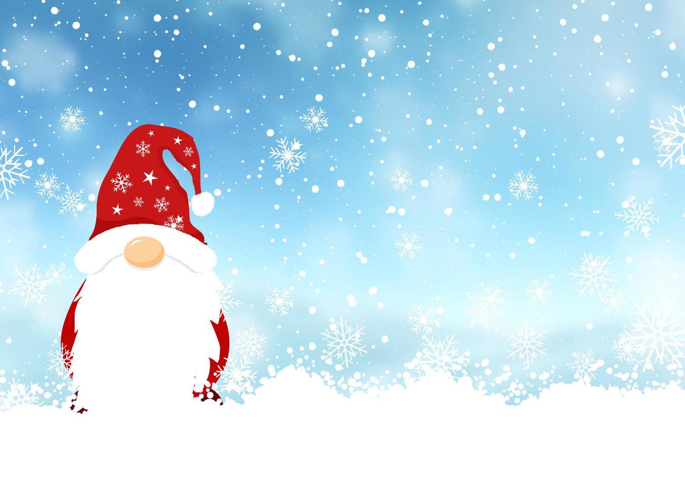 Christmas gonk on a snowflake background vector