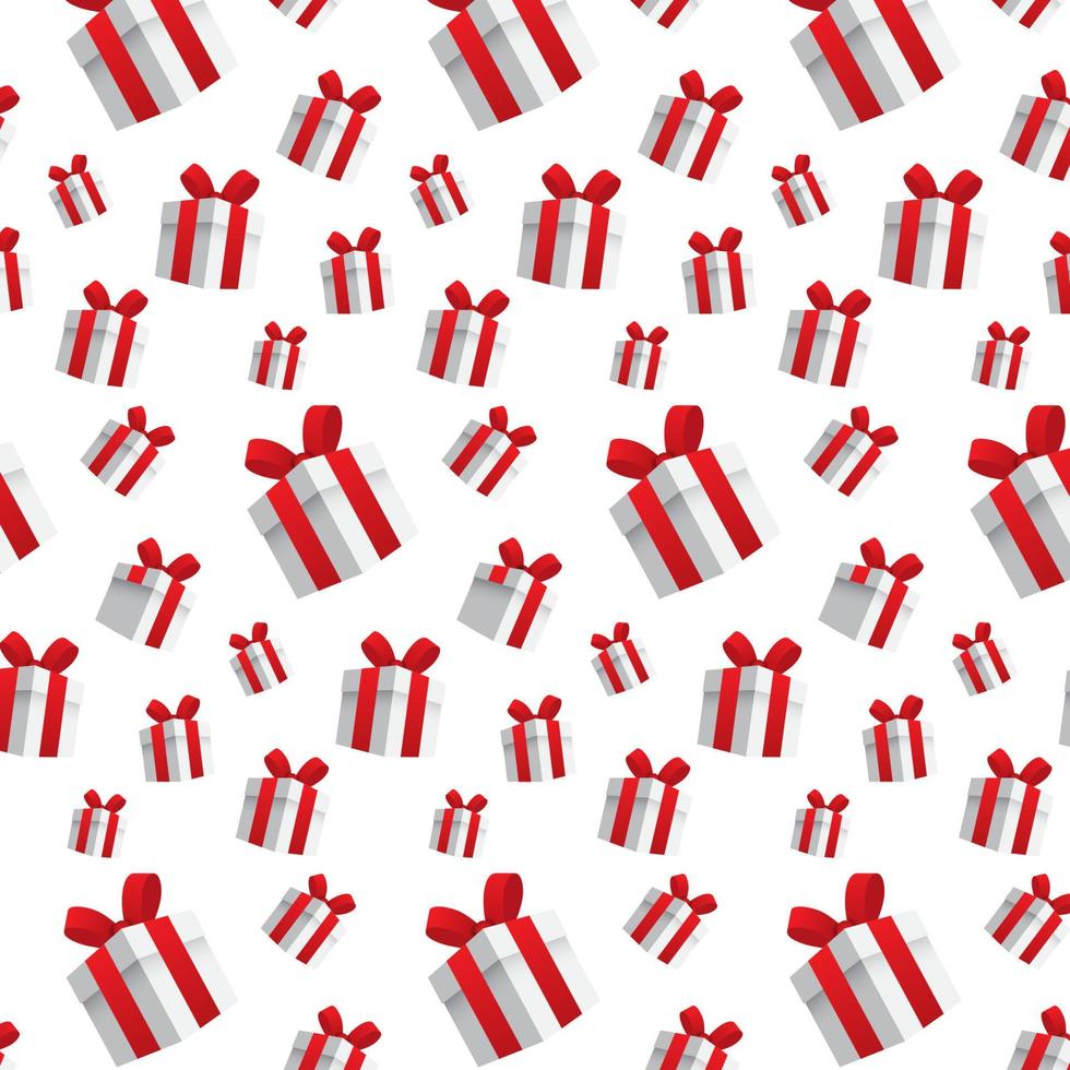 Christmas background with a gift pattern design vector