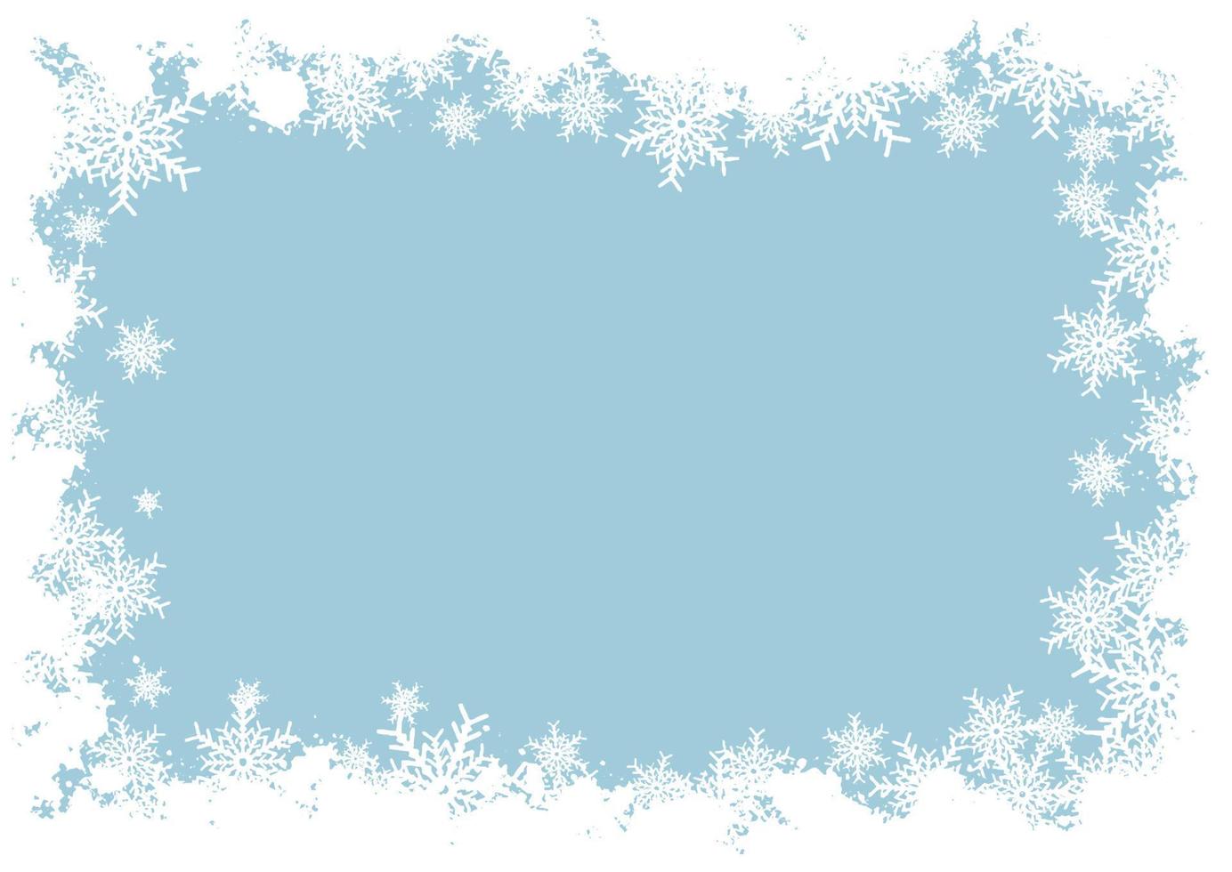 fondo de navidad con un borde de copo de nieve grunge vector