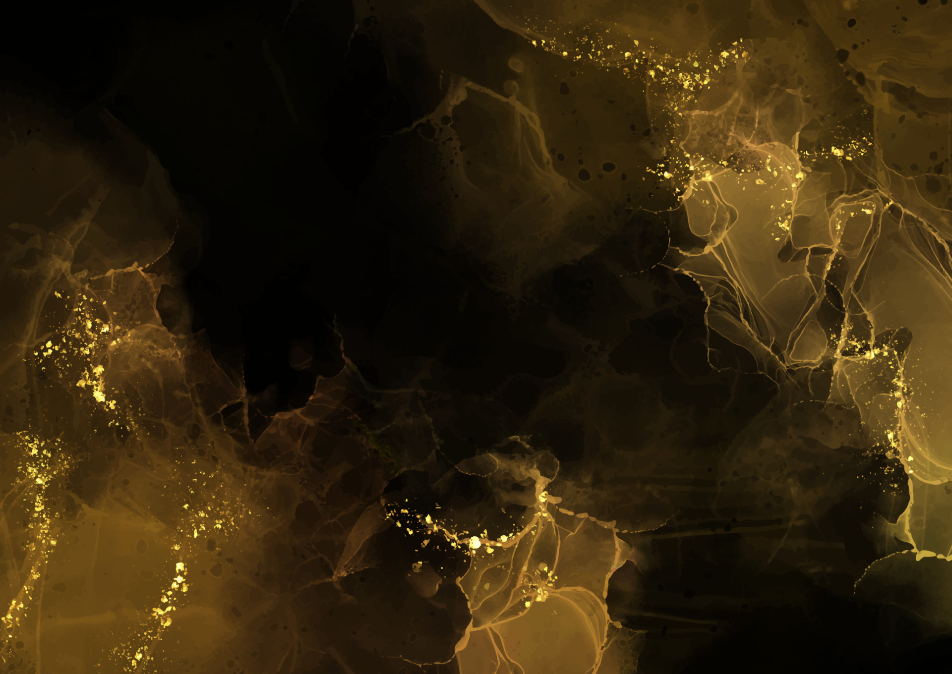 dark gold hand painted alcohol ink background with gold glitter ...