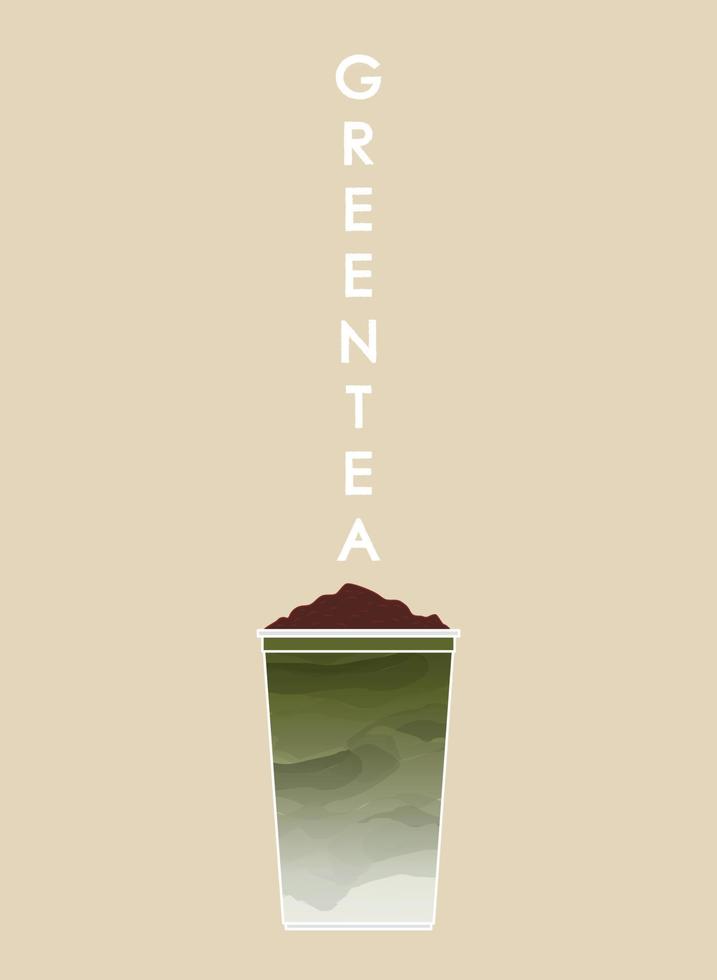 Matcha cup vector. green tea vector. wallpaper. free space for text. symbol. vector