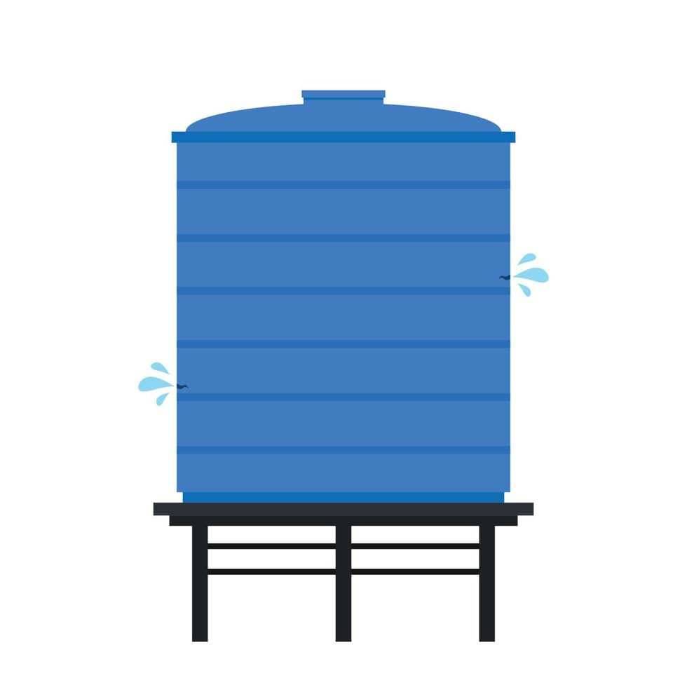 Water tank leak. water tank vector. free space for text. copy space. vector