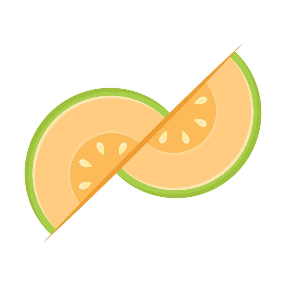 Melon logo vector. melon on white background. Half melon. vector