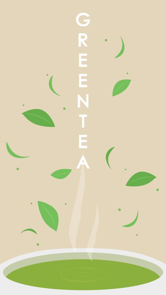 vector de taza de matcha. vector de té verde. fondo de pantalla. diseño de carteles de té verde. vector de batidor de té.