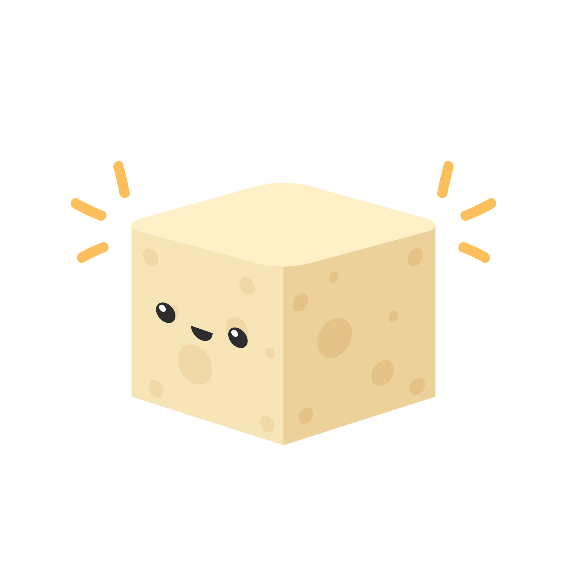 Cute tofu cartoon. Happy cute smiling funny tofu. character design