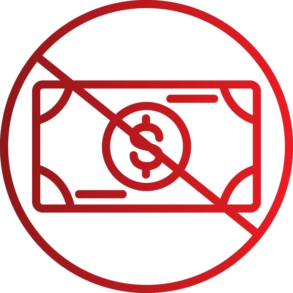 No Money Vector  Icon