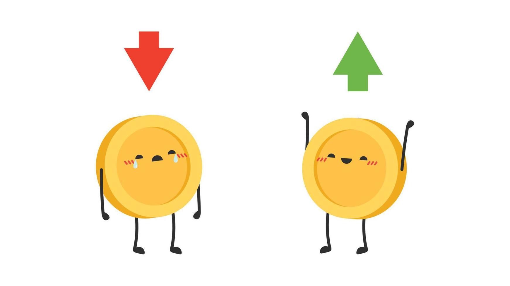 Coin character design. Glad. Coin cartoon vector. vector