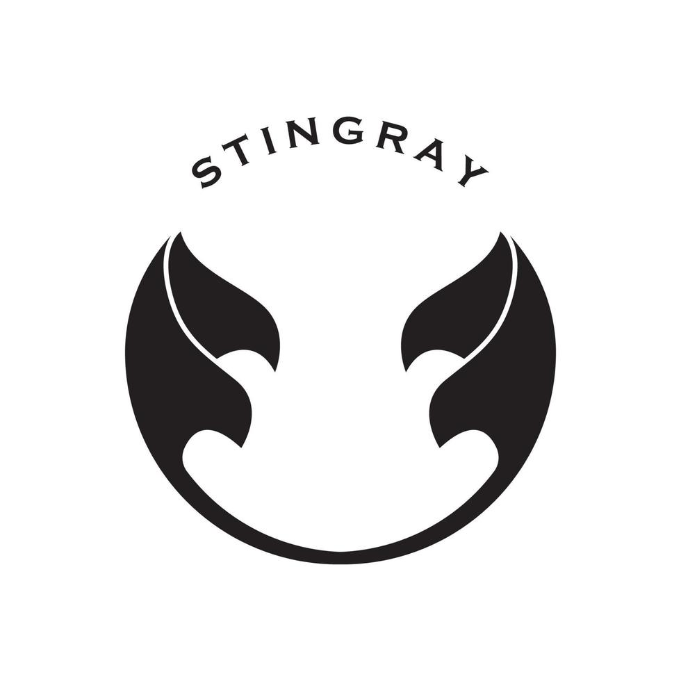 logotipo de mantarraya y vector con plantilla de eslogan