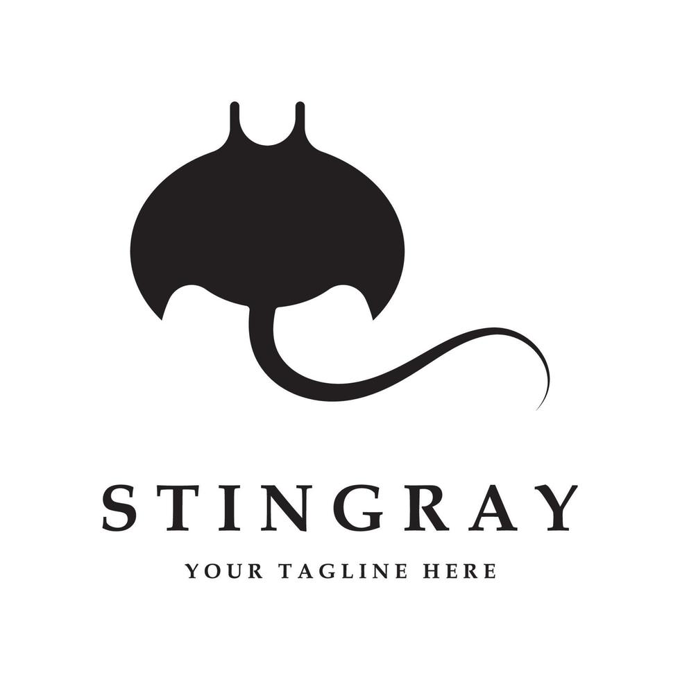 logotipo de mantarraya y vector con plantilla de eslogan