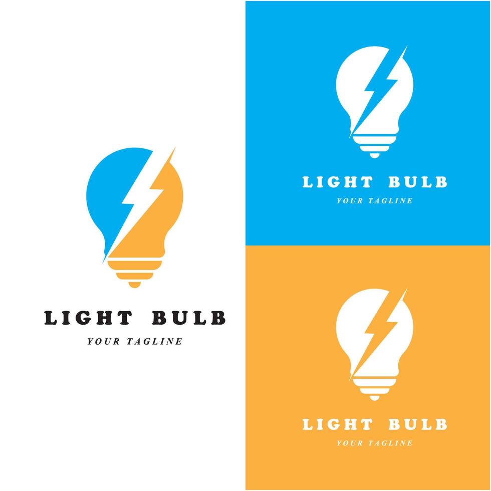 creative light bulb logo and vector with slogan template