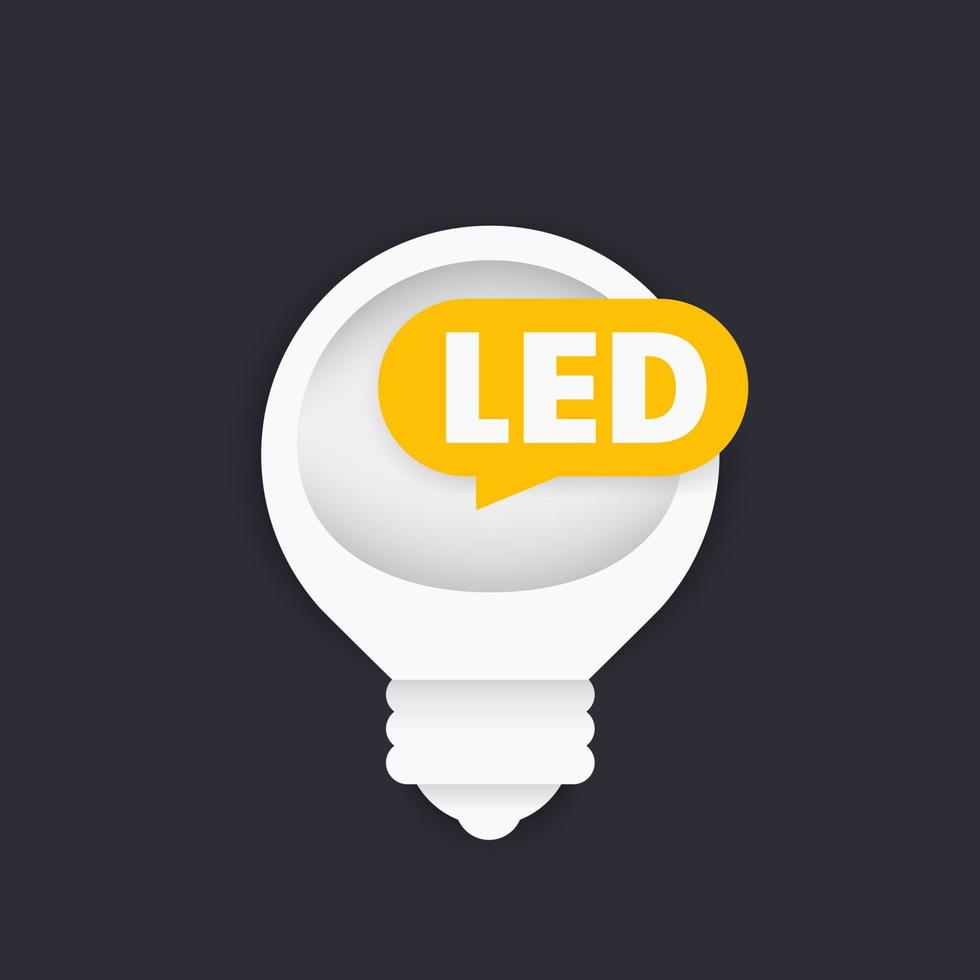 led light bulb vector illustration