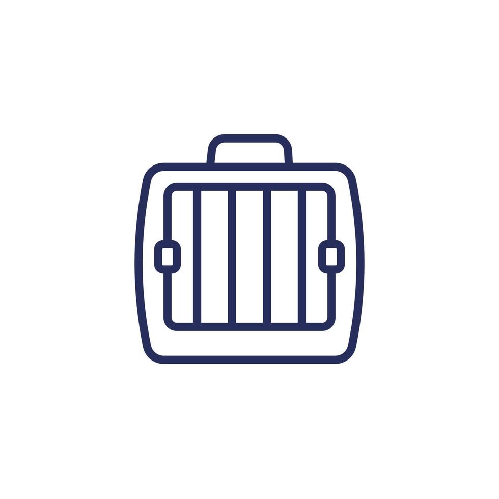 Pet carrier icon, line vector
