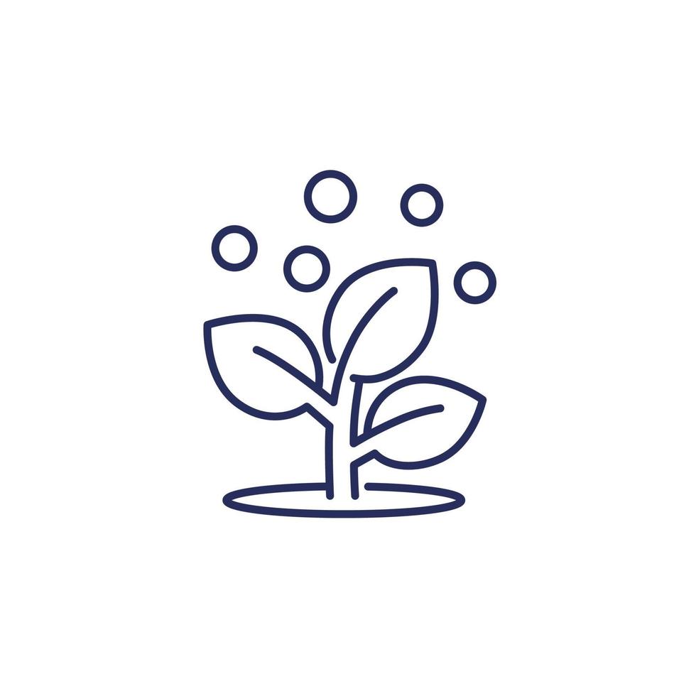 fertilizer and plant, fertilization line icon vector