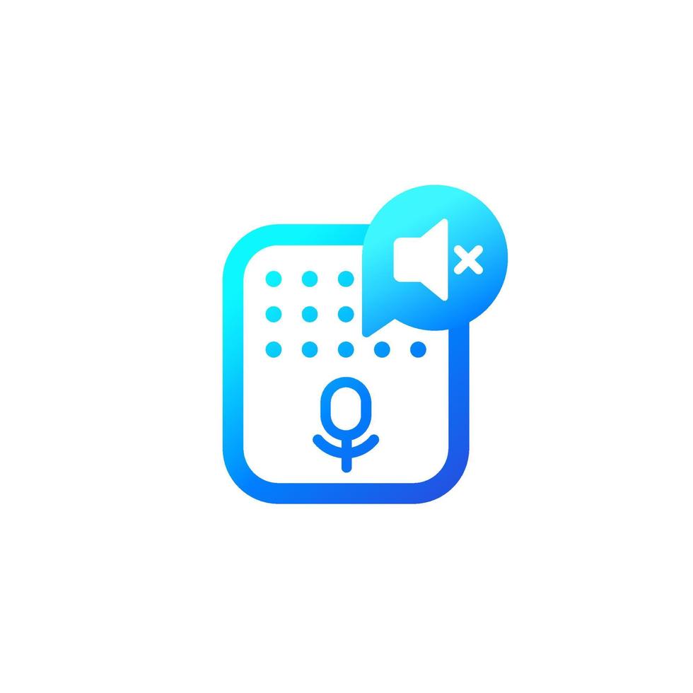 Smart speaker, sound off icon on white vector