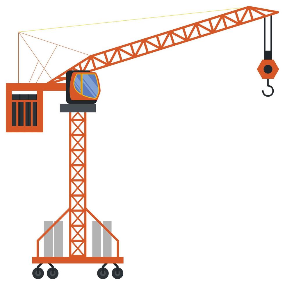 Tower crane build machine illustration vector