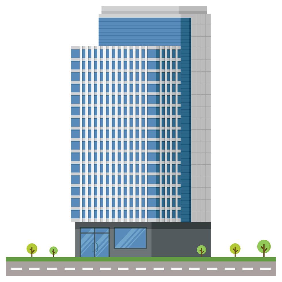 edificio de la ciudad de oficinas hermosa ilustración. vector