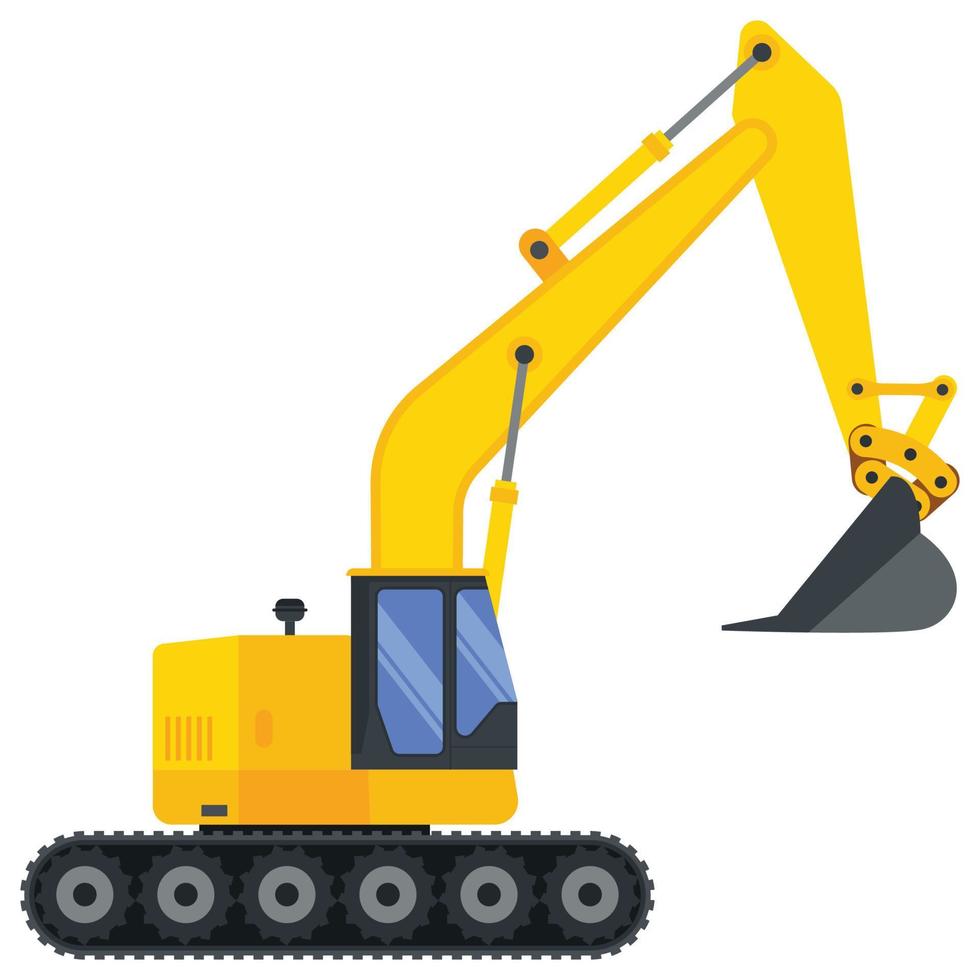 Illustration for construction machinery vehicle excavator. vector