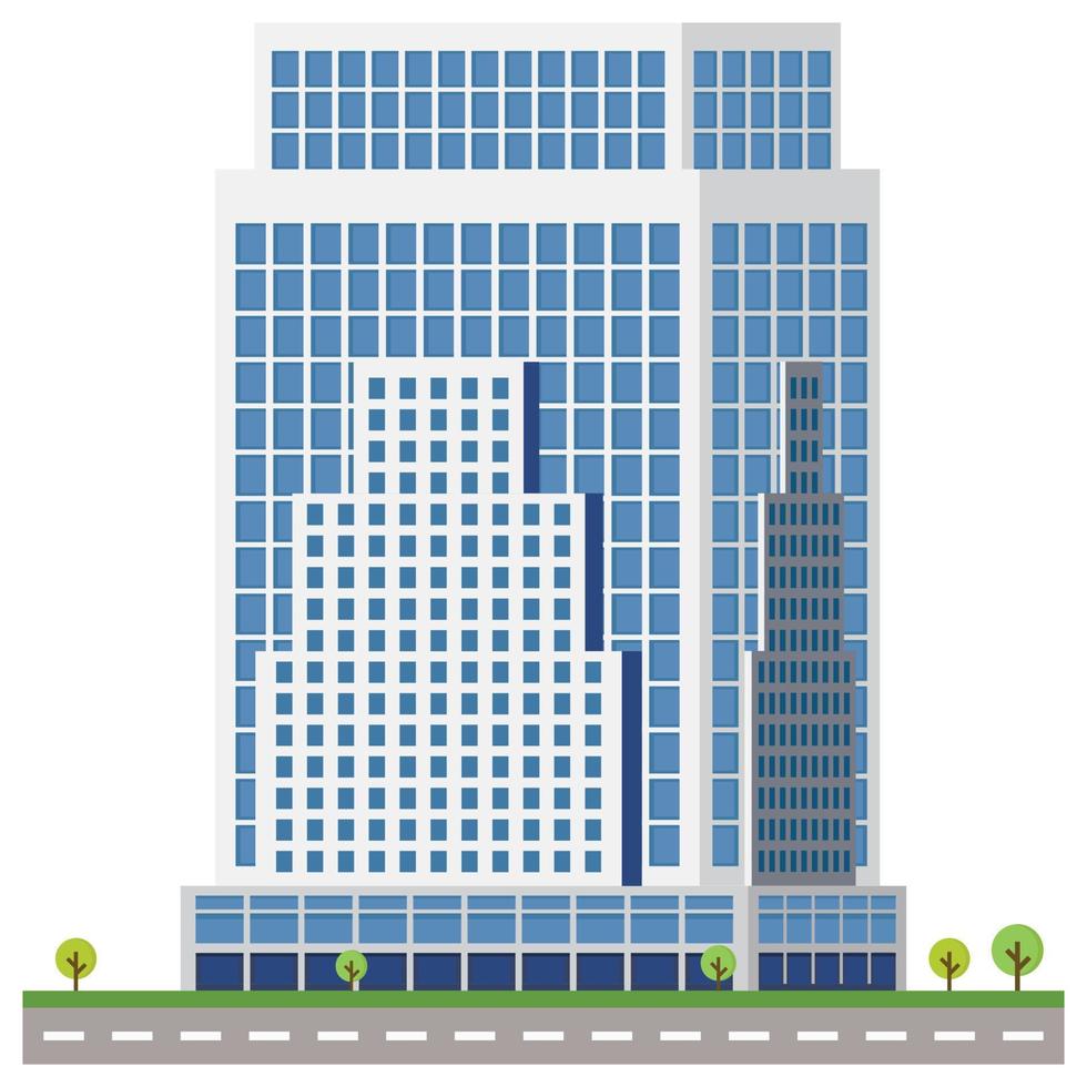 edificio de la ciudad de oficinas hermosa ilustración. vector