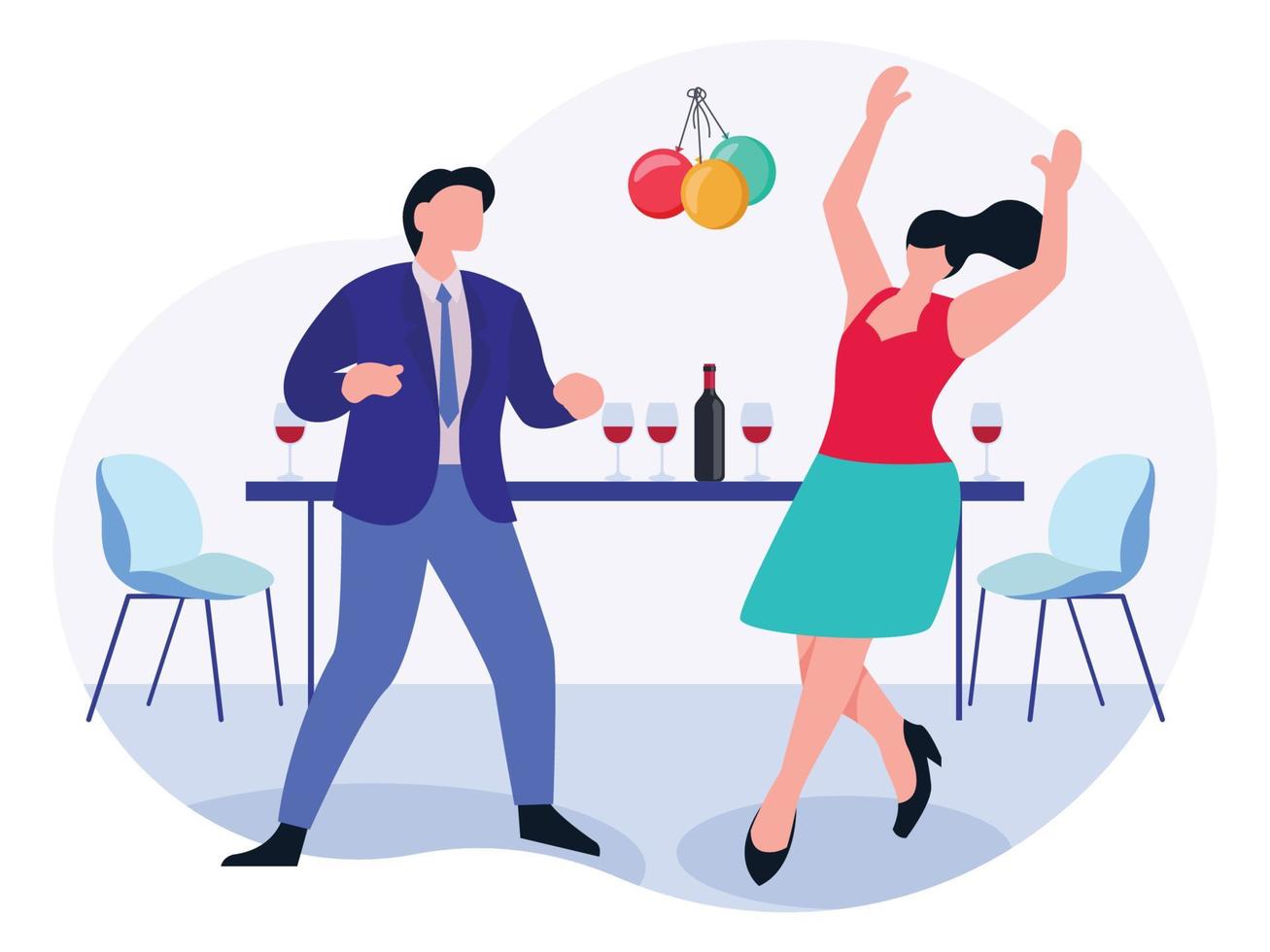 Man and woman doing birthday party vector