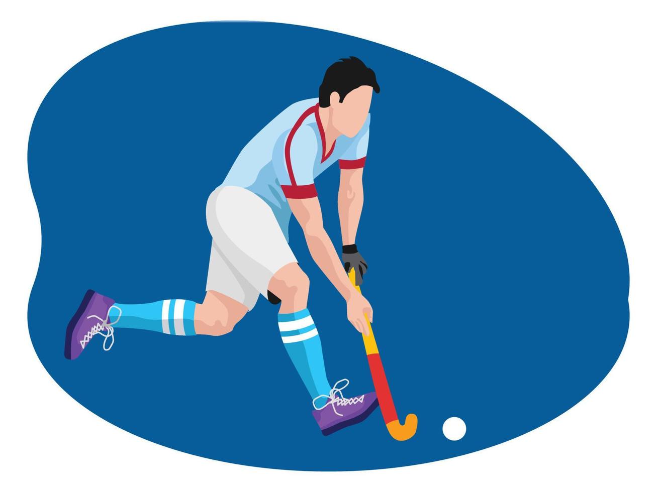 Male hockey player illustration vector