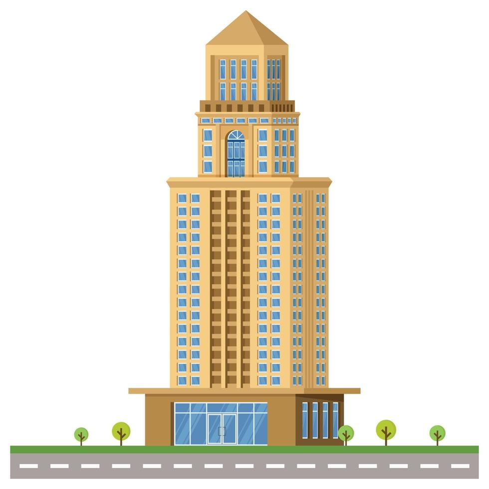 edificio de la ciudad del banco hermosa ilustración. vector